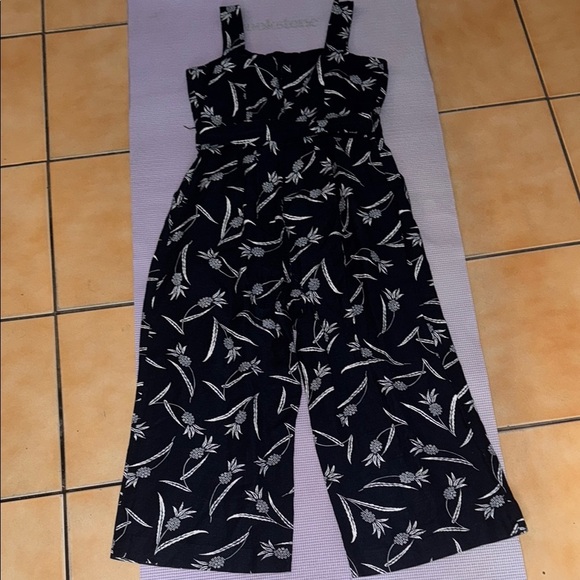 Ann Taylor Factory White and Blue Jumpsuit with Palazzo Style 125 - Picture 10 of 11